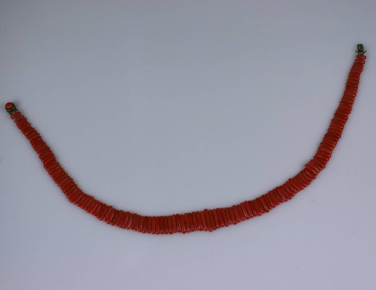 Victorian Coral bar Link Necklace In Excellent Condition In New York, NY