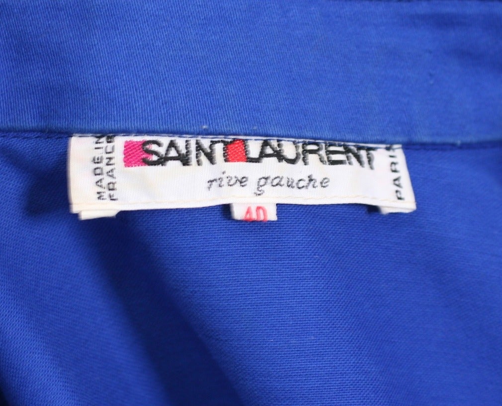 Iconic YSL Cotton Twill Blouse In Excellent Condition In New York, NY