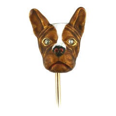Antique Charming French Bulldog Stickpin
