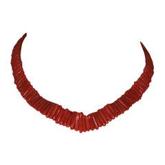 Victorian Coral bar Link Necklace