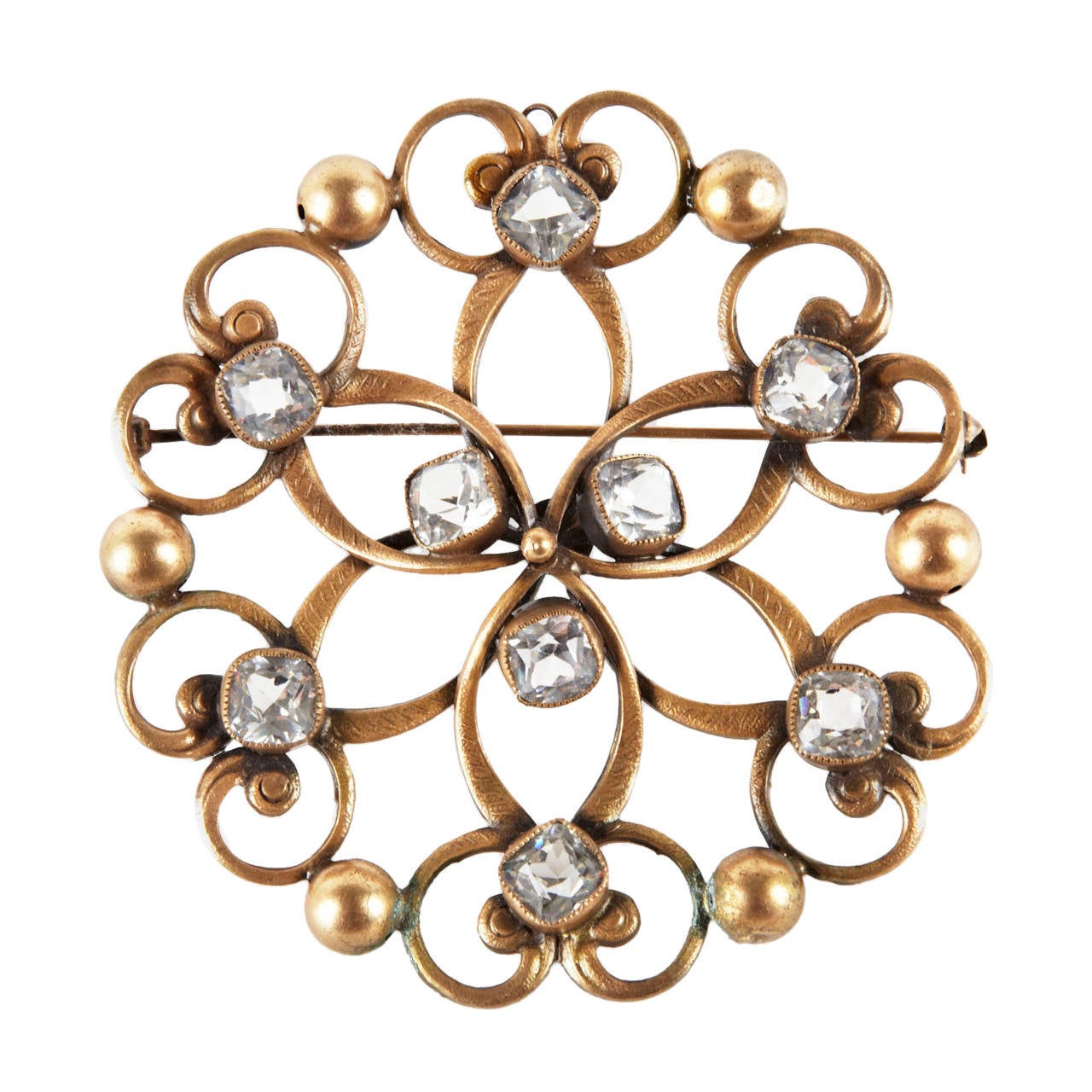 Joseff of Hollywood Celtic Crystal Brooch For Sale