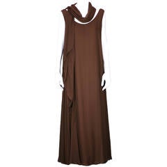 Vintage Stravapoulos Brown Chiffon Gown