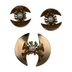Ole Lynggaard Danish Pearl Gold Modernist Suite 8