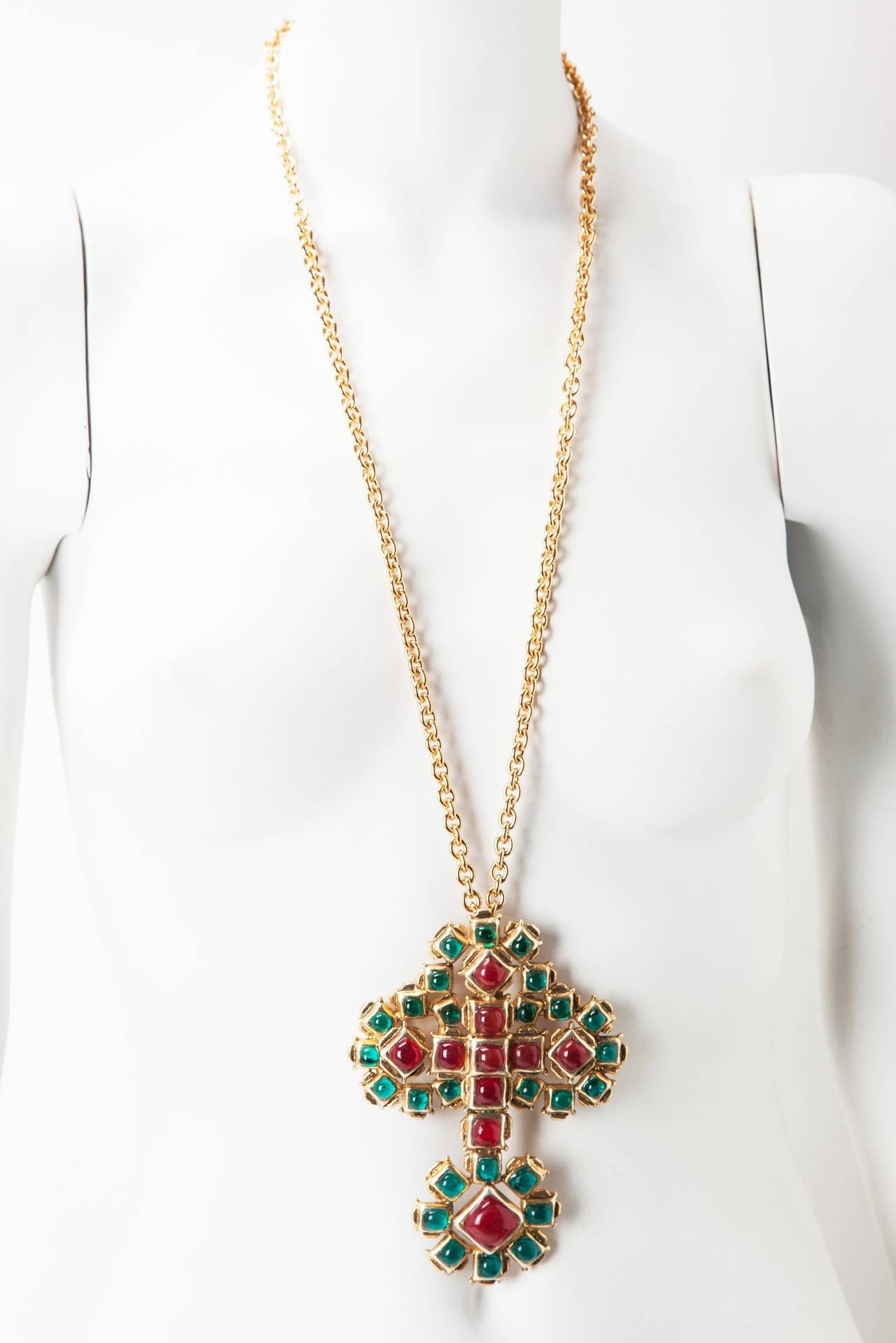 Women's Massive Chanel Renaissance Cross Brooch/Pendant For Sale