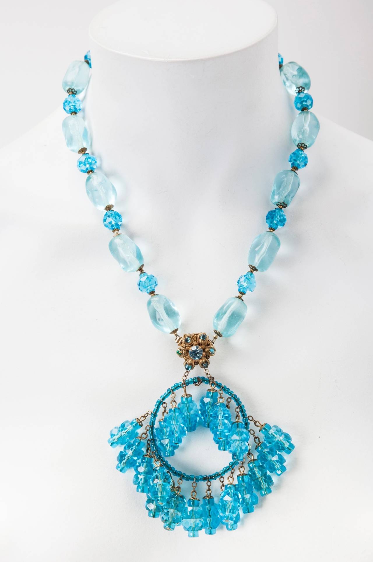 Collana Moghul di Miriam Haskell con acquamarina In condizioni ottime in vendita a New York, NY