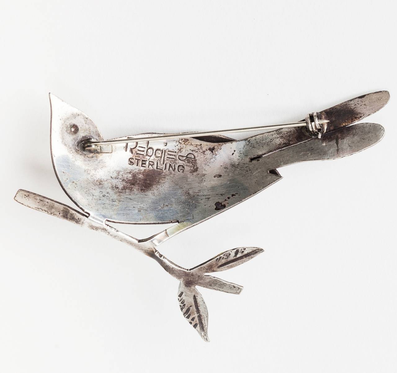 Rebajes Sterling Modernist Bird Brooch In Excellent Condition For Sale In New York, NY