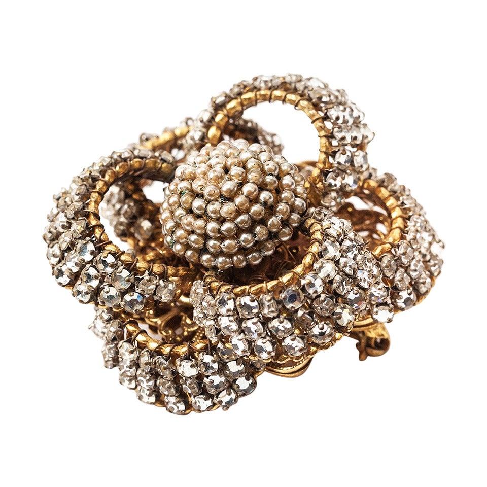 Miriam Haskell Spilla con fiocco ad anello