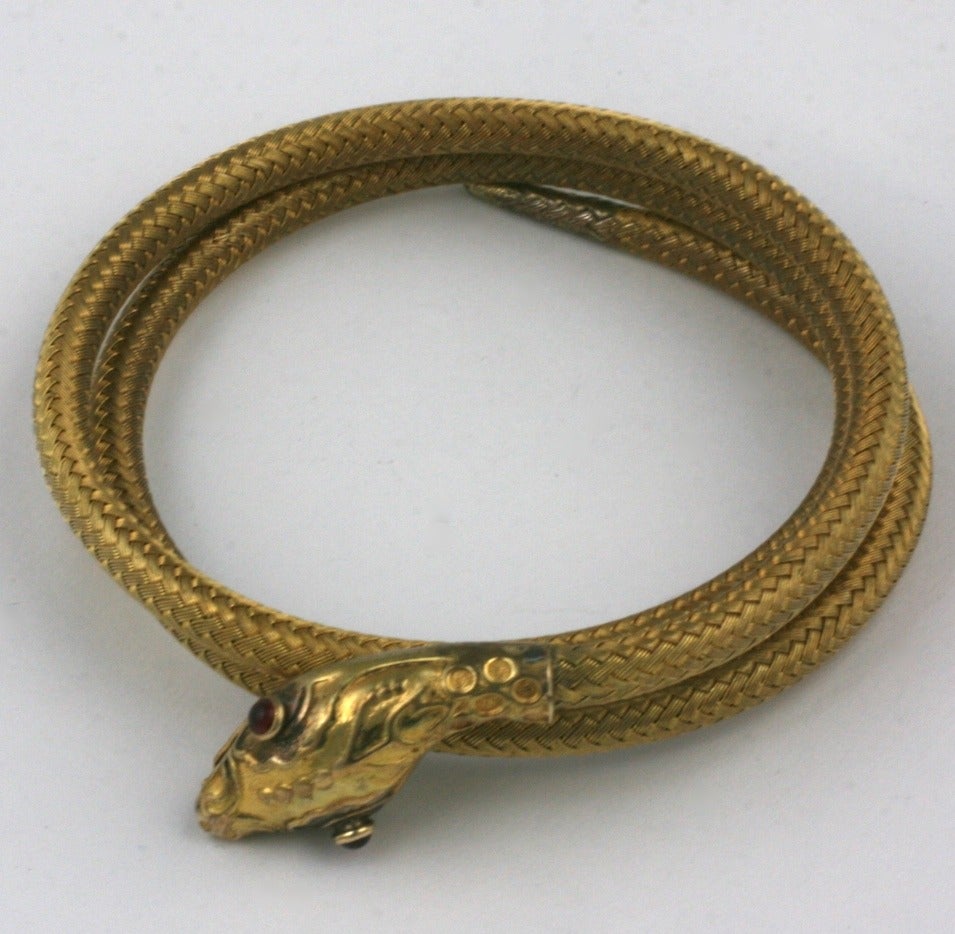 Women's or Men's Victorian Coiled Serpent Bracelet