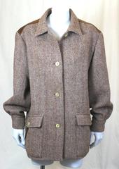 Hermes Tweed and Leather Trimmed Jacket