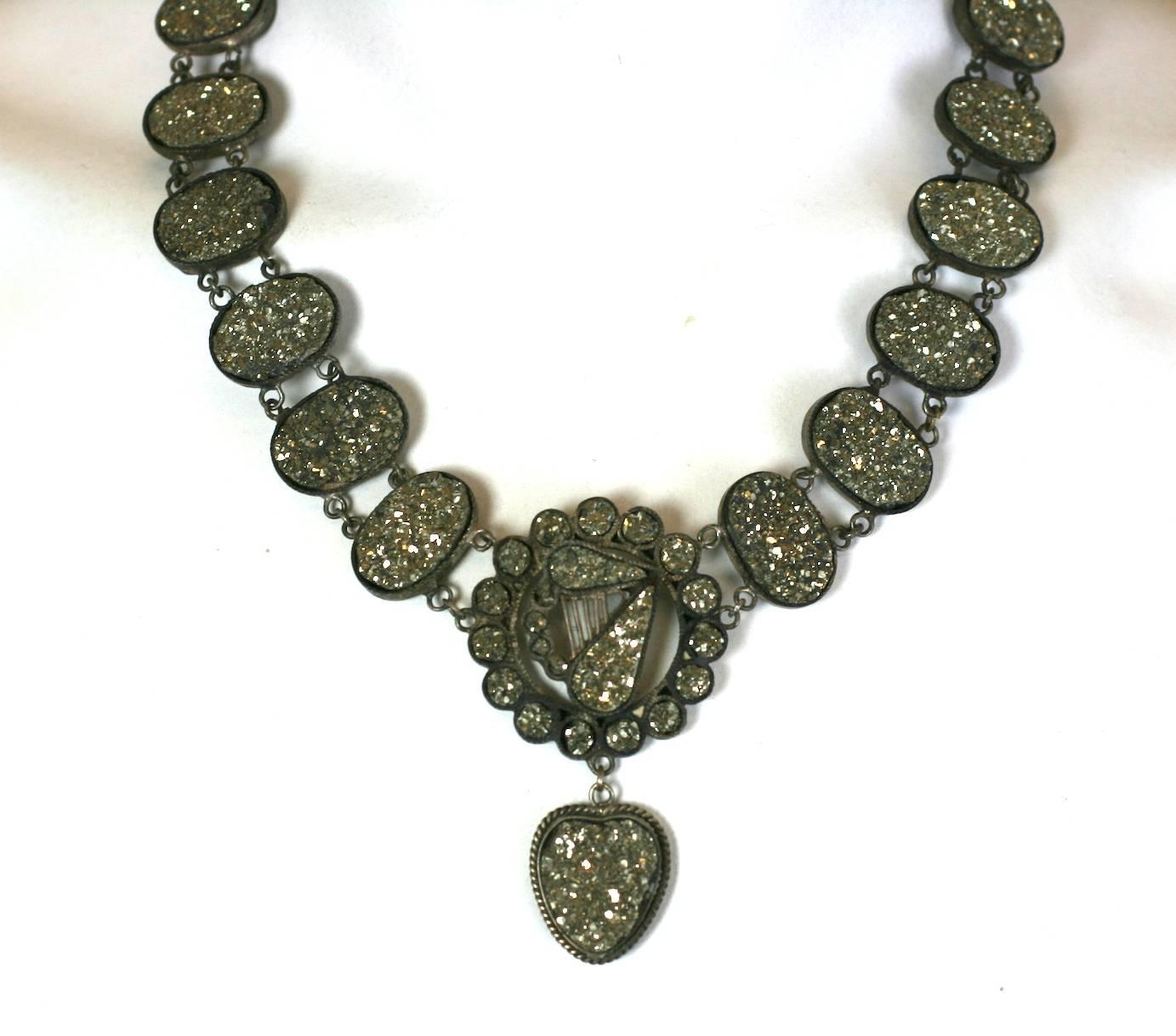 Wonderful Victorian Pyrite Necklace In Excellent Condition For Sale In New York, NY
