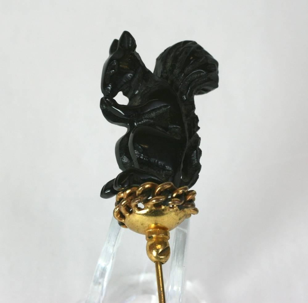 Art Deco French Bakelite Squirrel Hat Pin