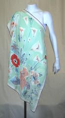 Jean Desses Seidenschal mit Blumenmuster