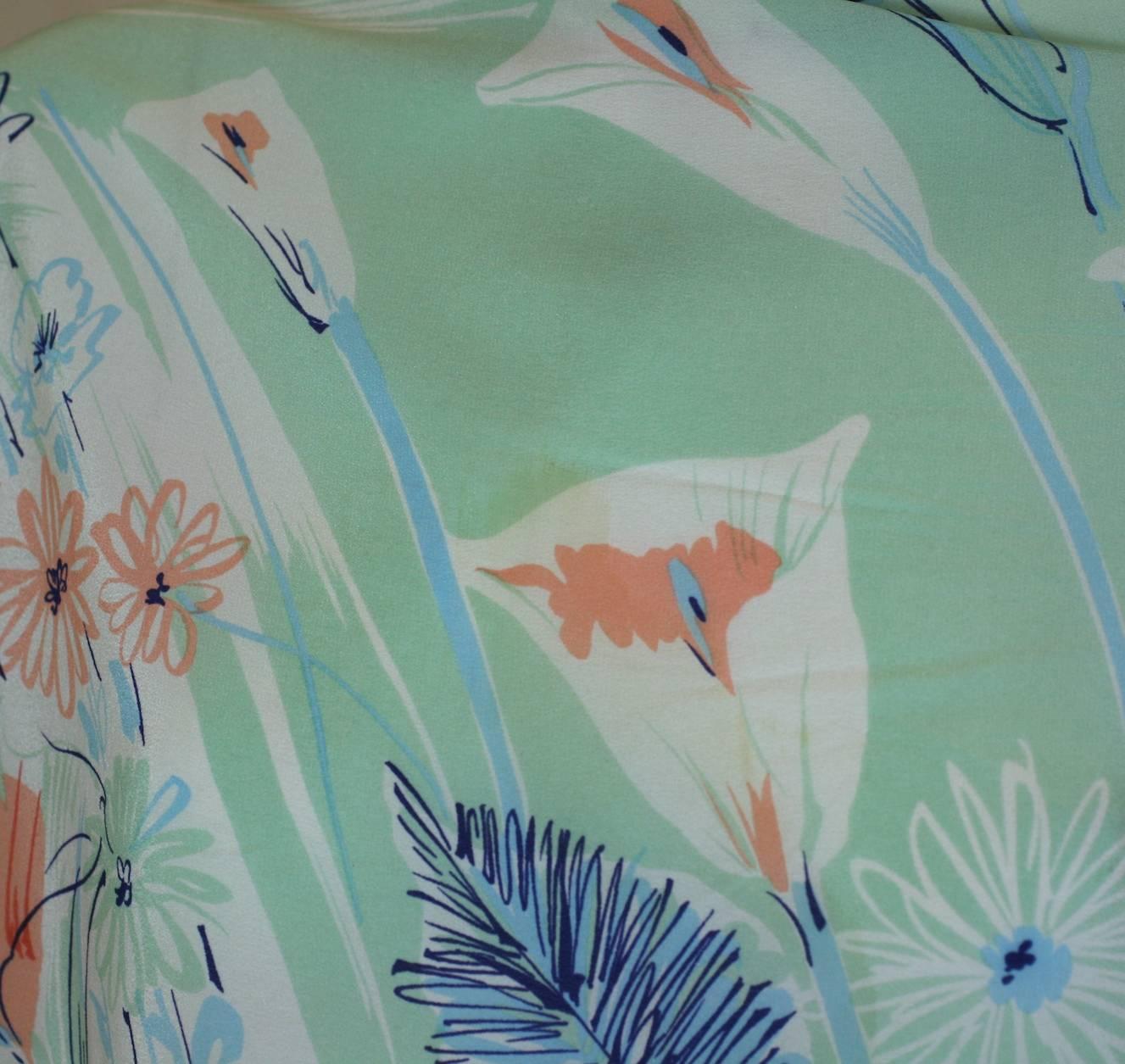 Women's Jean Desses Floral Silk Scarf For Sale