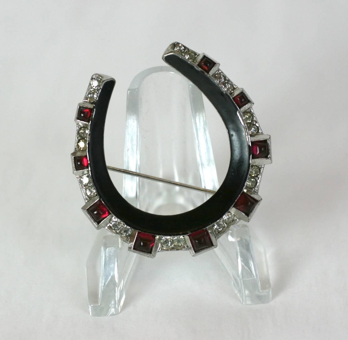 Trifari Art Deco Horseshoe Brooch In Excellent Condition In New York, NY