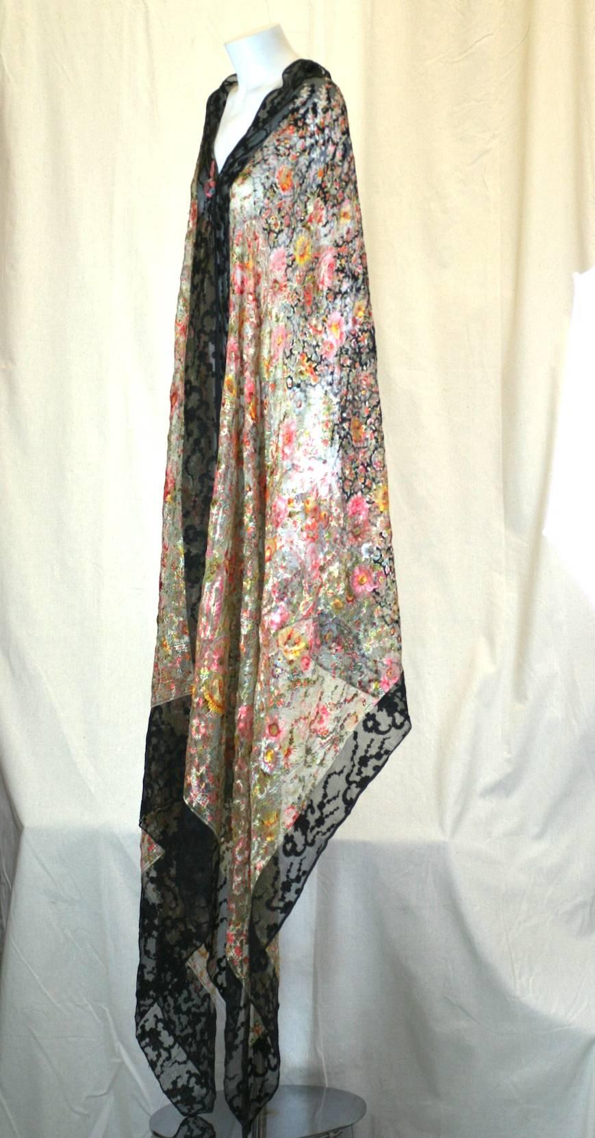 Liberty of London Aesthetic Printed Chiffon Souffle Shawl, Early 20th Century In Excellent Condition In New York, NY