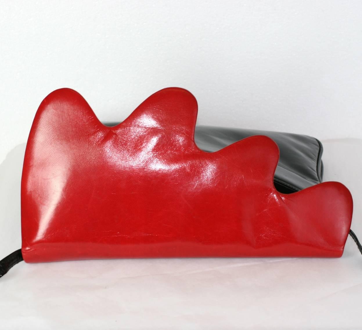 Italienische postmoderne Tropf-Clutch mit Farbe (Rot)
