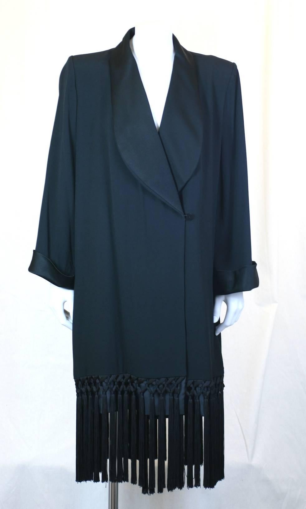 Yves Saint Laurent Fringed Tuxedo Dress In Excellent Condition In New York, NY