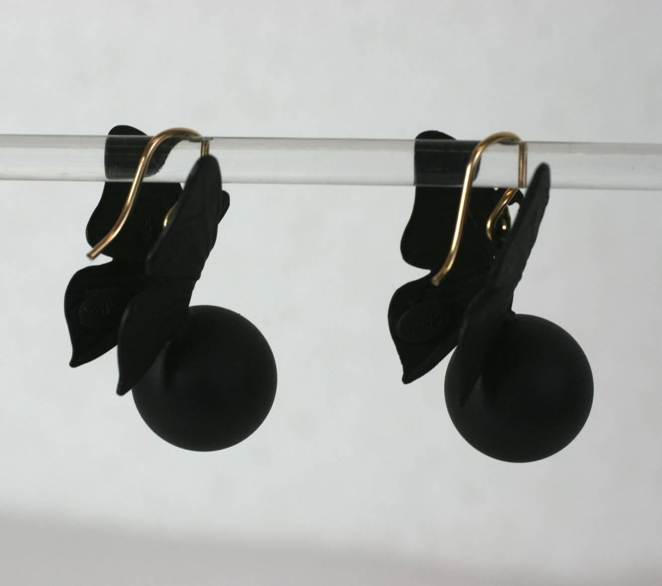 Black Butterfly Earrings, MWLC In New Condition In New York, NY