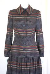 Christian Dior Chic Wool Challis Gown, 70's Diorling UK