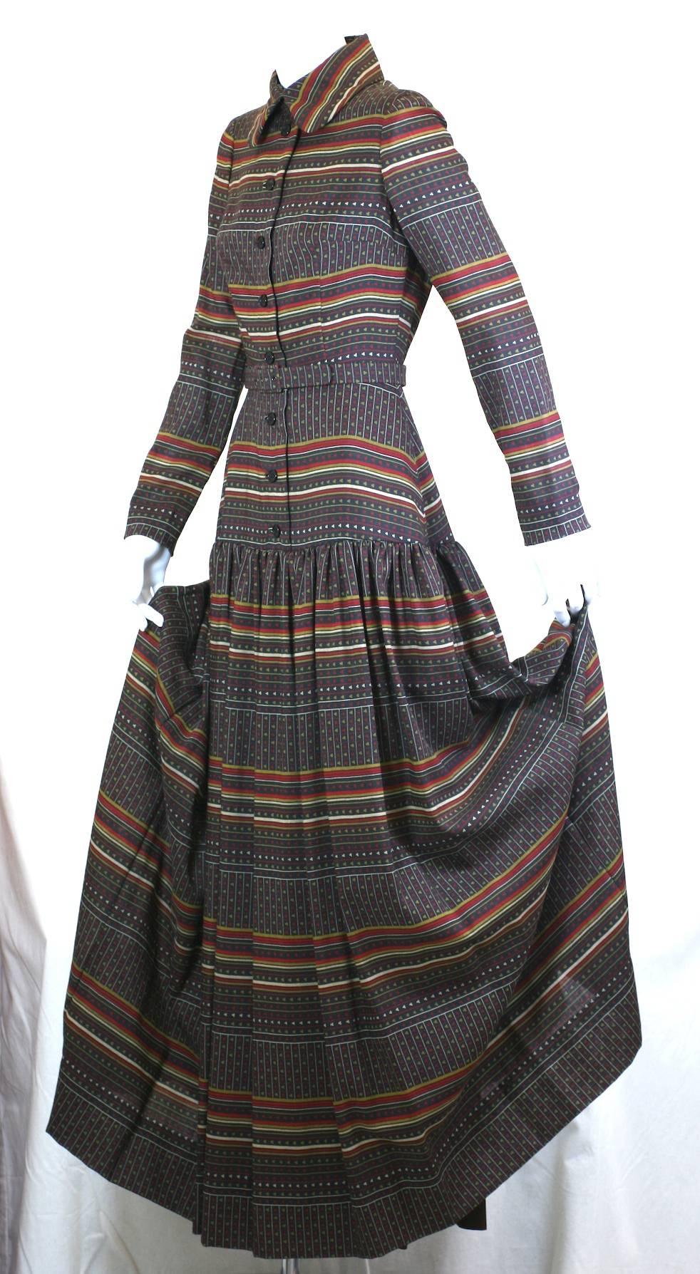 Christian Dior Chic Wool Challis Gown, 70's Diorling UK In Excellent Condition In New York, NY