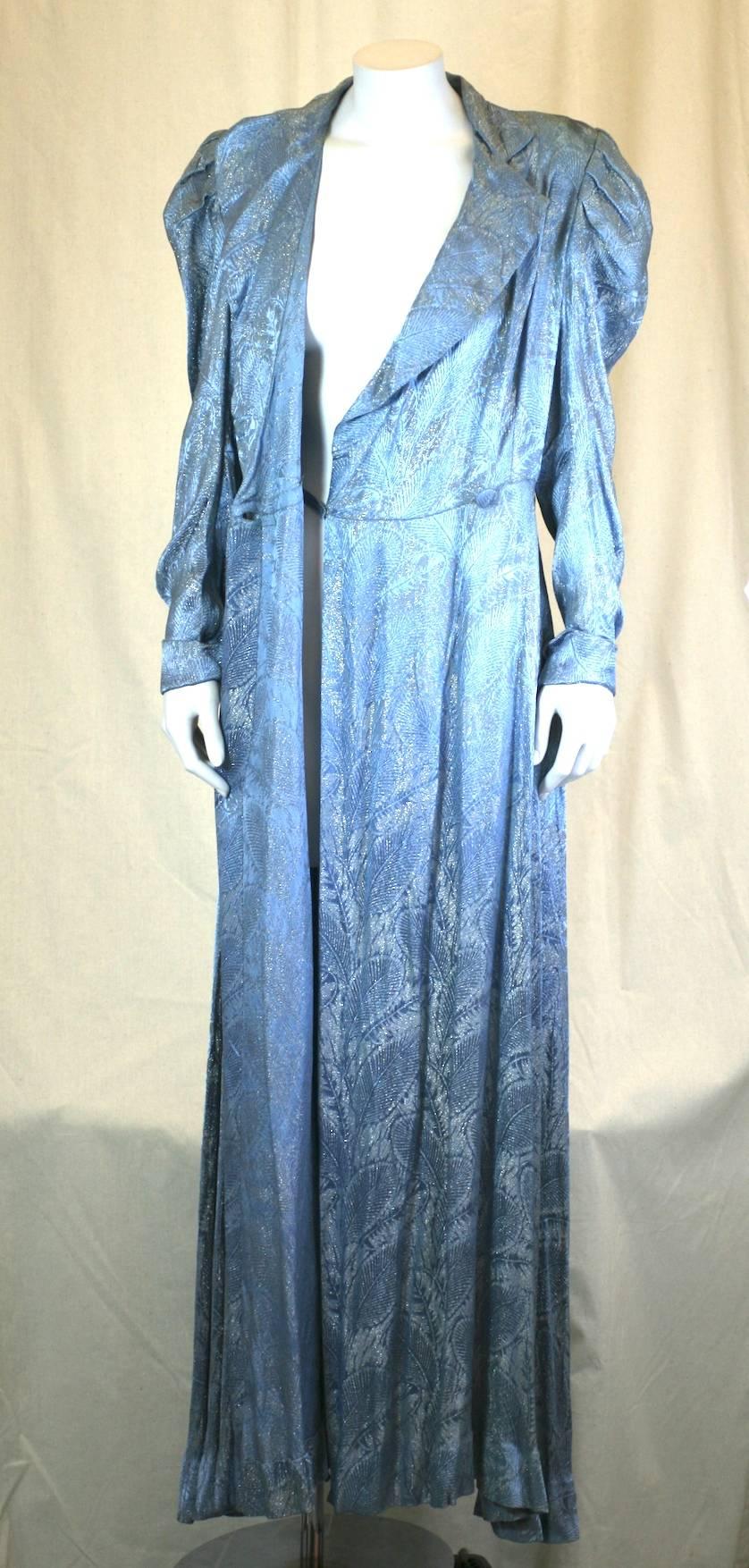 Art Deco Silver and Blue Lame Wrap For Sale 2