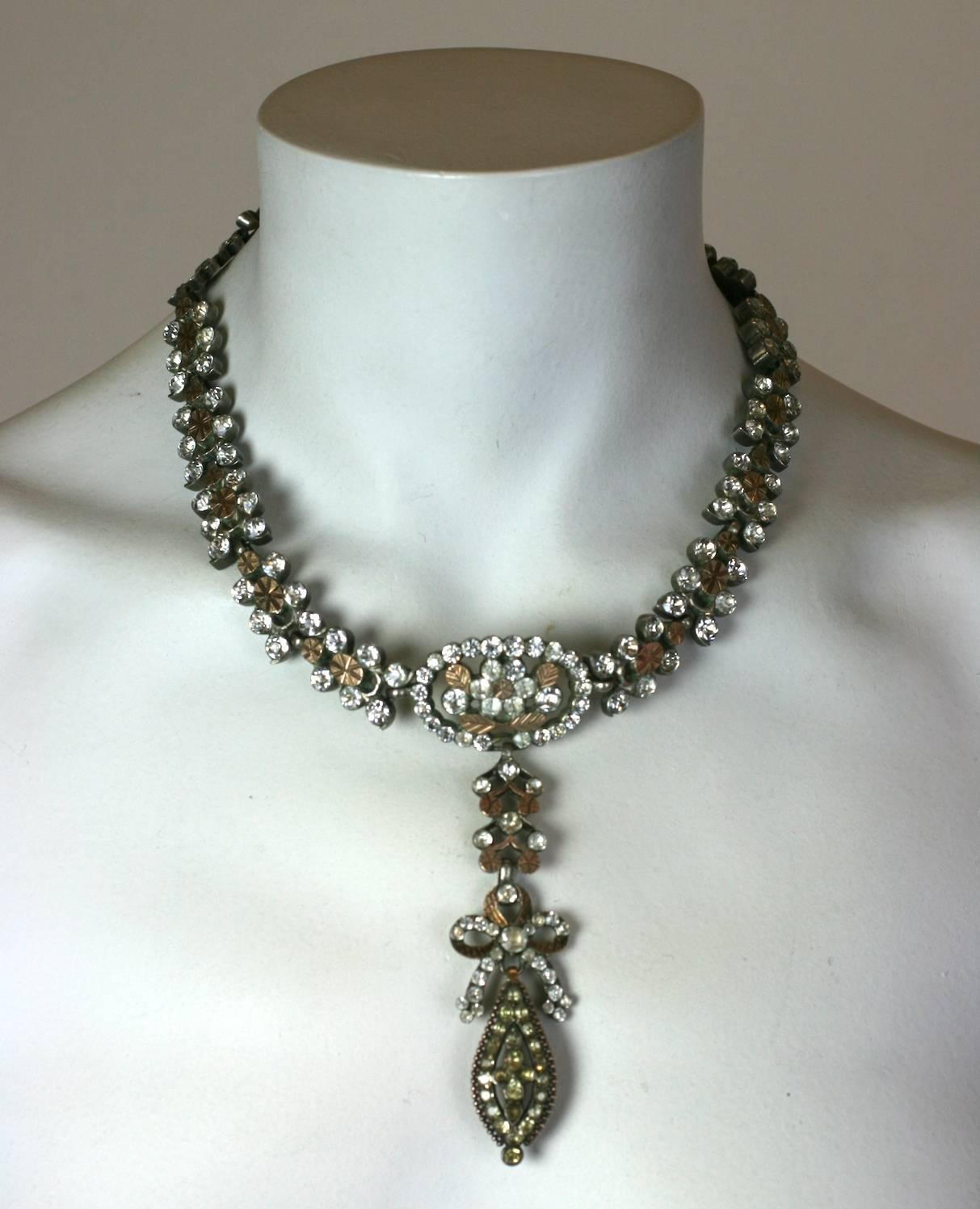 Rare Georgian French Paste Necklace For Sale 1