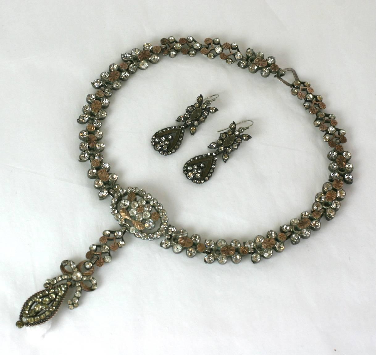 Rare Georgian French Paste Necklace For Sale 3