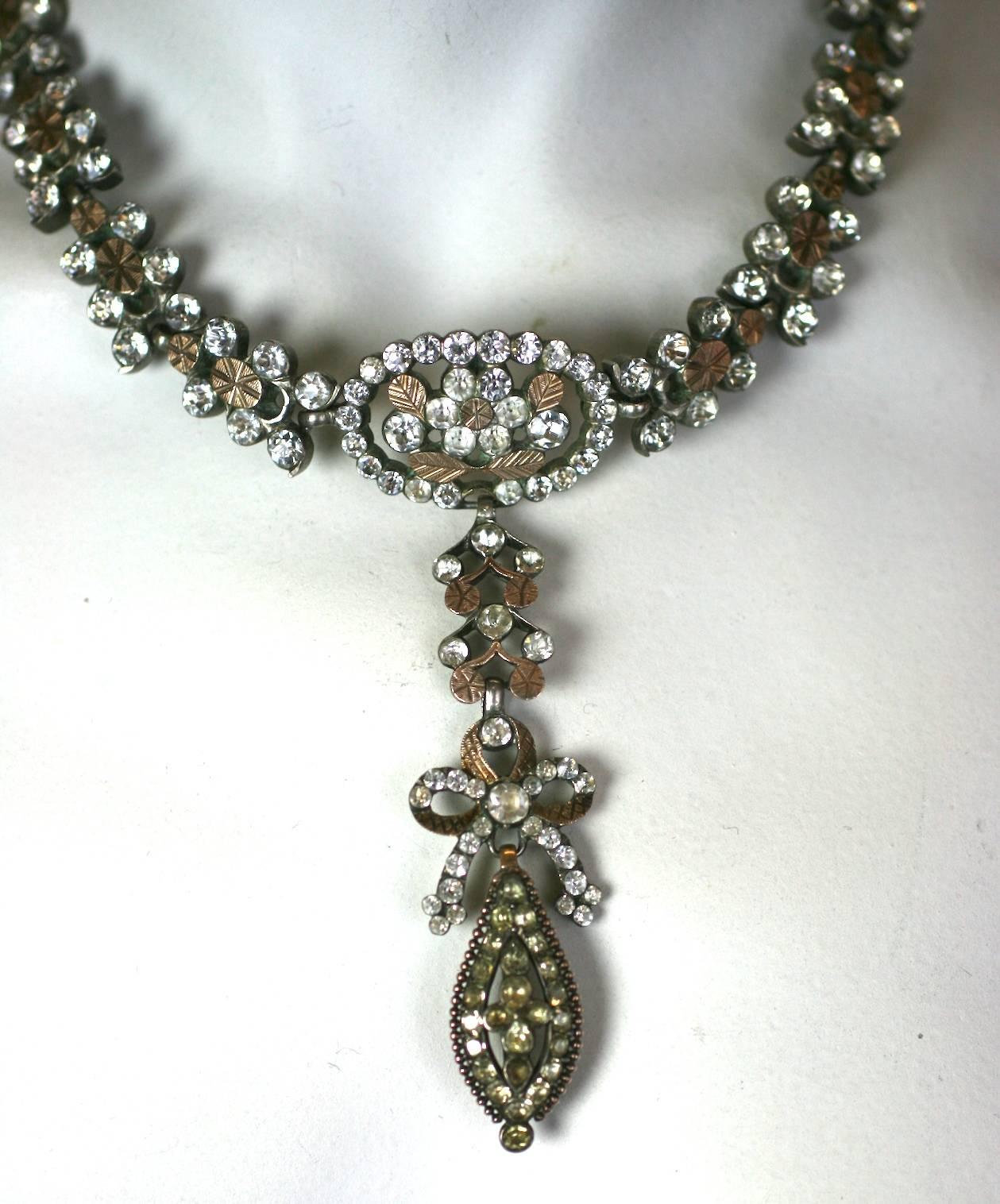 Rare Georgian French Paste Necklace For Sale 2