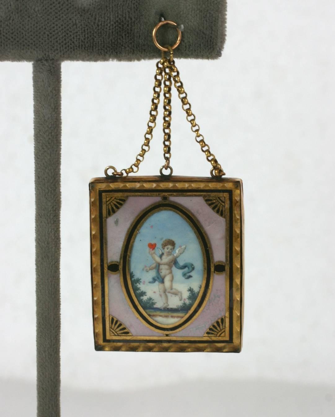 Rare pendentif en forme de jeton d'amour du 18ème siècle en vente 1