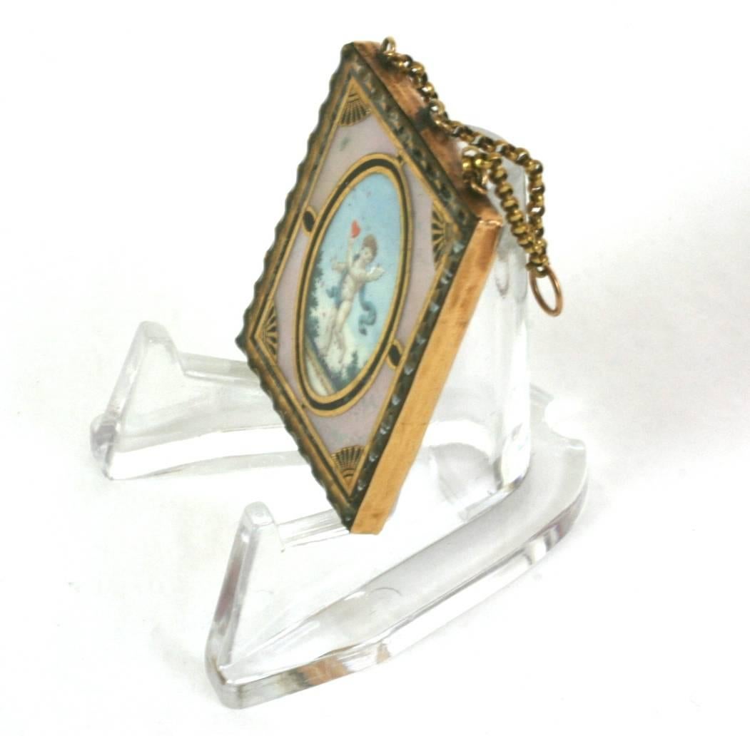 Rare pendentif en forme de jeton d'amour du 18ème siècle Excellent état - En vente à New York, NY