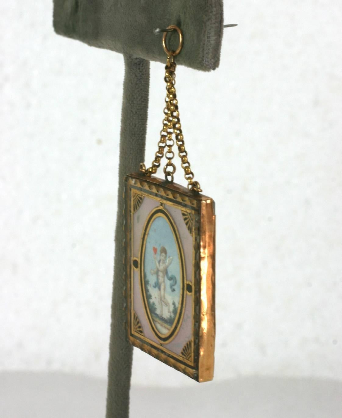 Rare pendentif en forme de jeton d'amour du 18ème siècle en vente 2