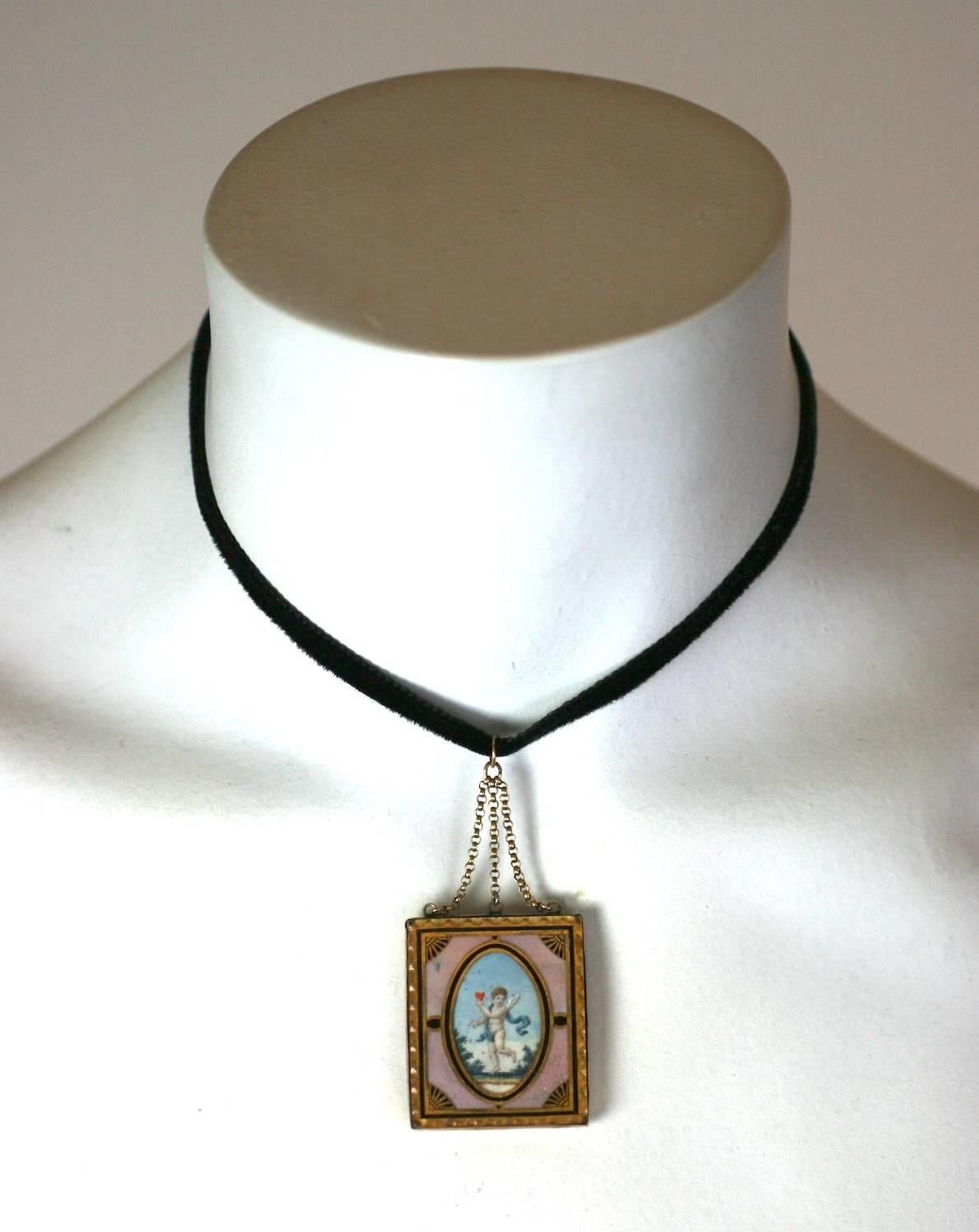 Rare pendentif en forme de jeton d'amour du 18ème siècle en vente 4