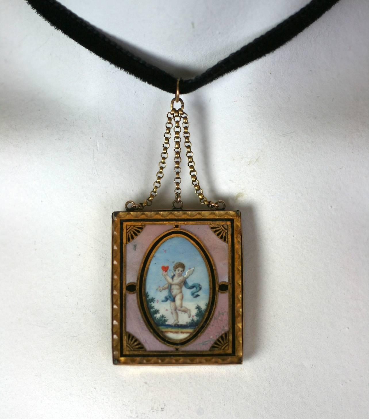 Rare pendentif en forme de jeton d'amour du 18ème siècle en vente 5