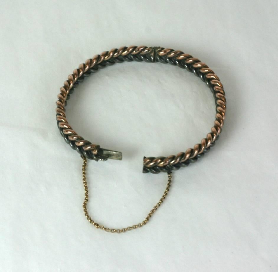 Men's Victorian Two Toned Bangle For Sale