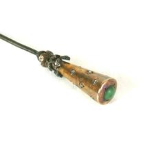 Edwardian Jade and Diamond Hat Pin