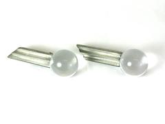 Boucles d'oreilles boule en lucite de style Art déco
