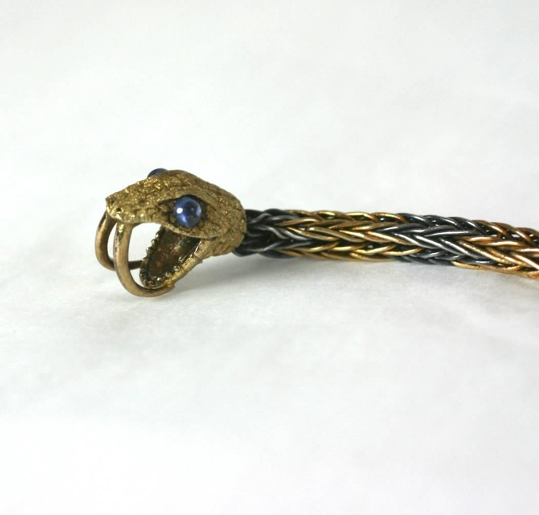 Women's or Men's Amazing 19th Century Snake Bracelet For Sale