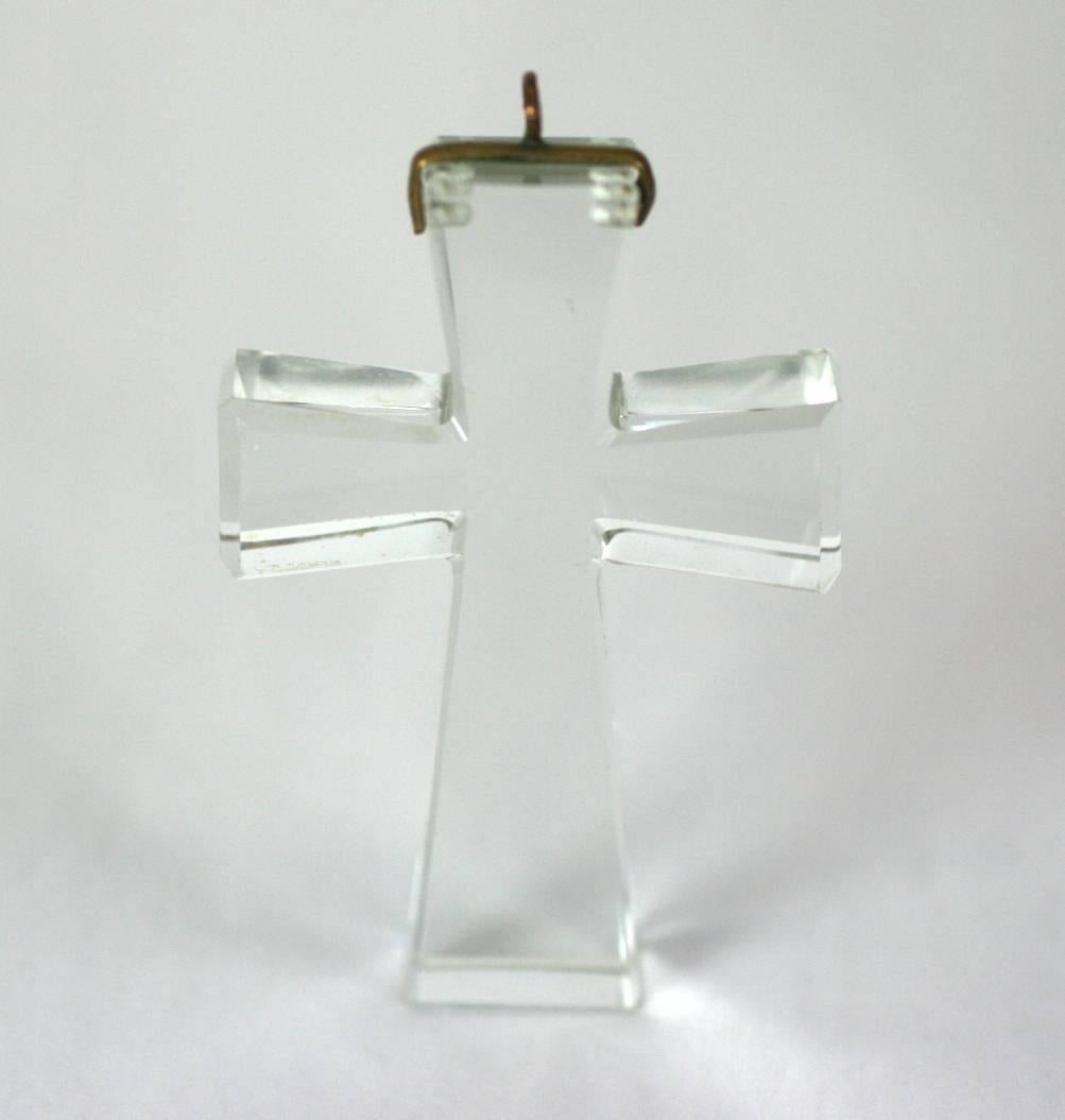 Victorian Carved Rock Crystal Cross In Excellent Condition In New York, NY