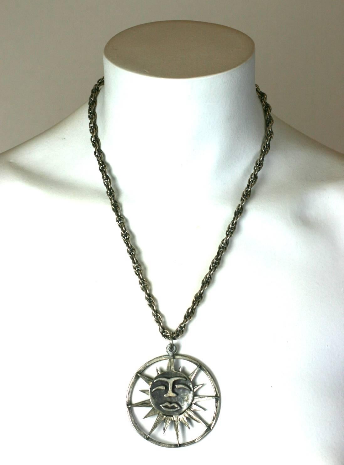 Halskette mit Rebajes-Sonnenmond-Anhänger für Damen oder Herren im Angebot