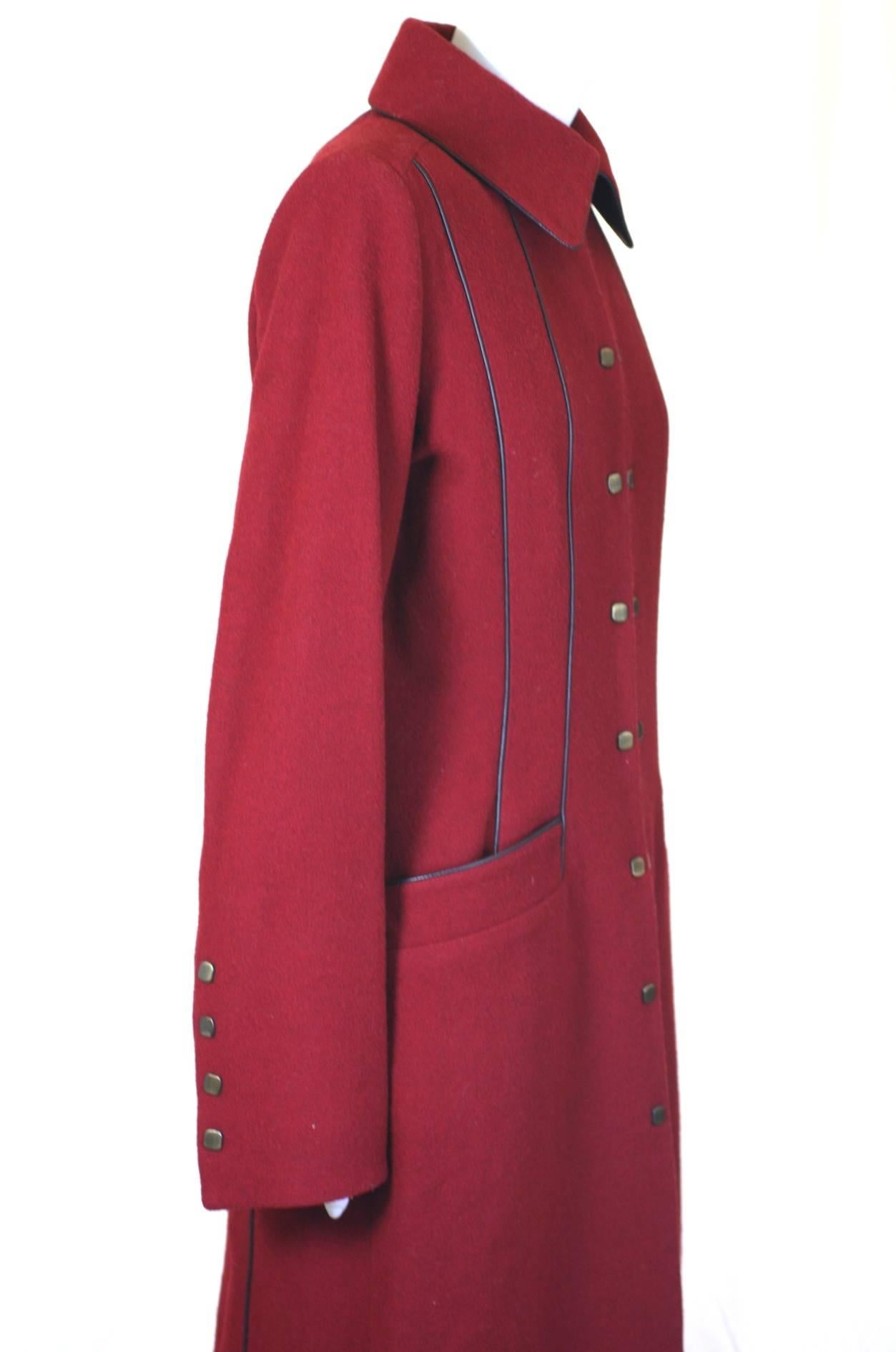 Lou Lou de la Falaise Sleek Melton Coat In Excellent Condition In New York, NY