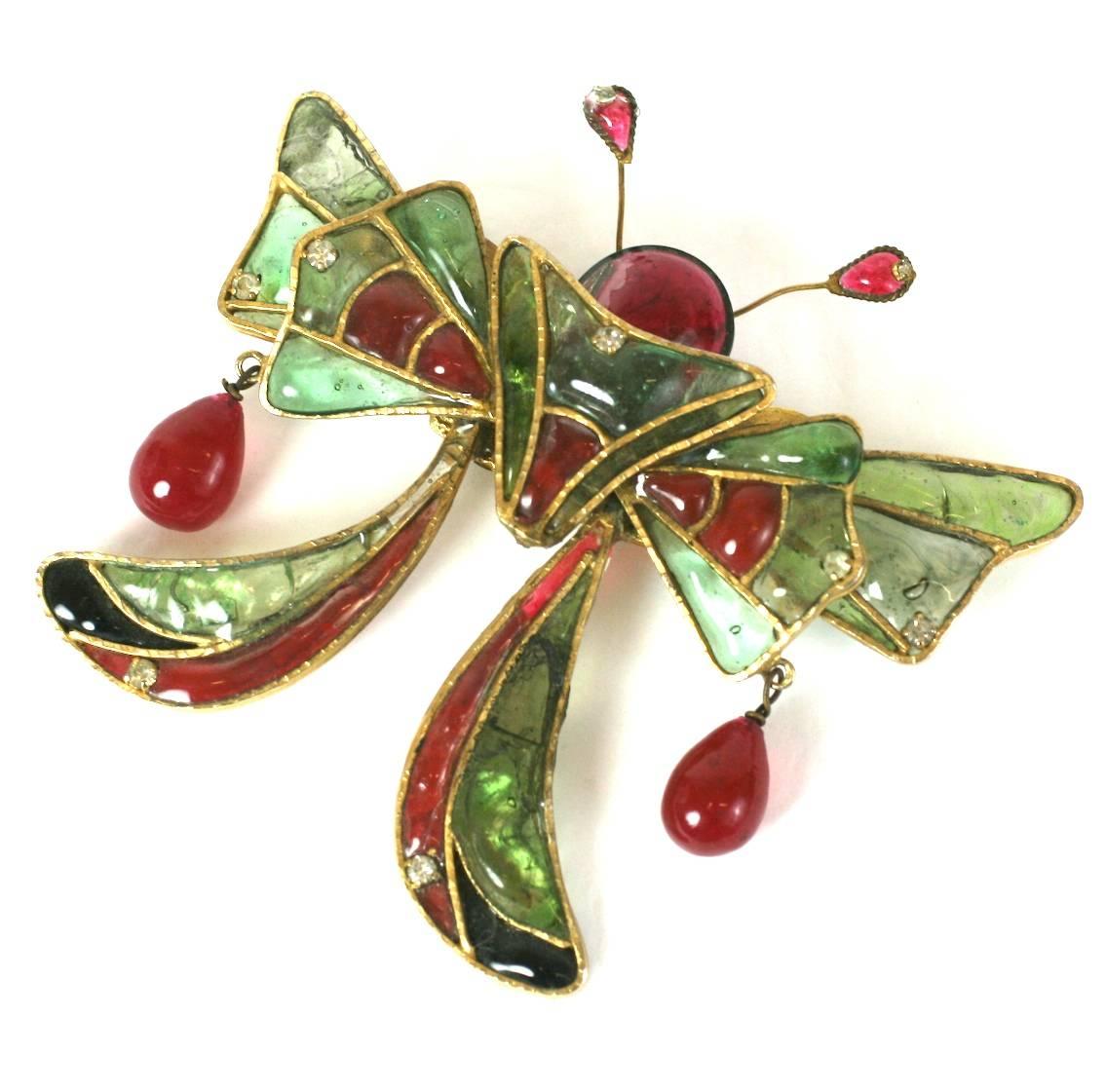 Massive Maison Gripoix  Butterfly Brooch In Good Condition For Sale In New York, NY