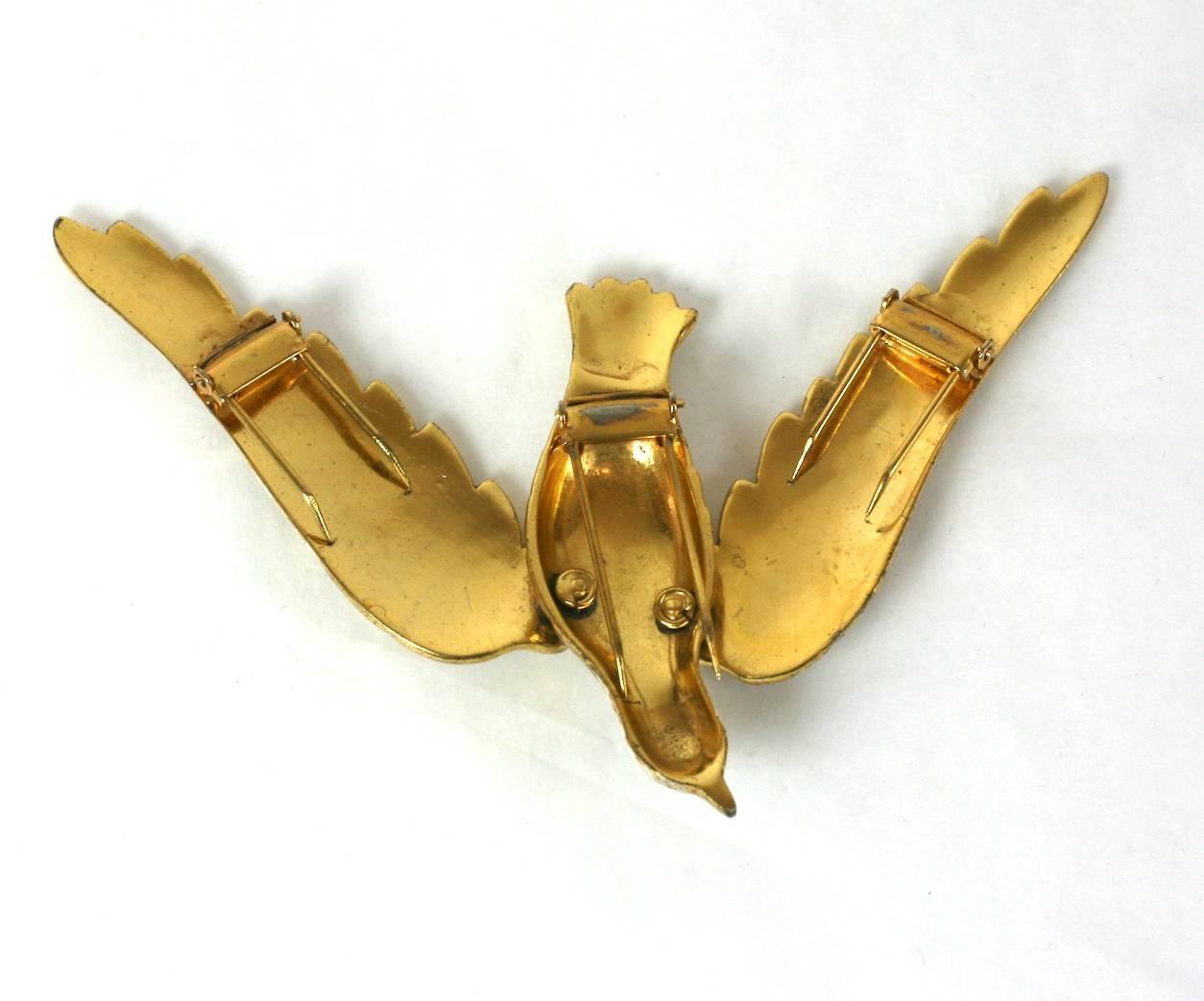 Art Deco Dove Clip Brooch In Excellent Condition For Sale In New York, NY