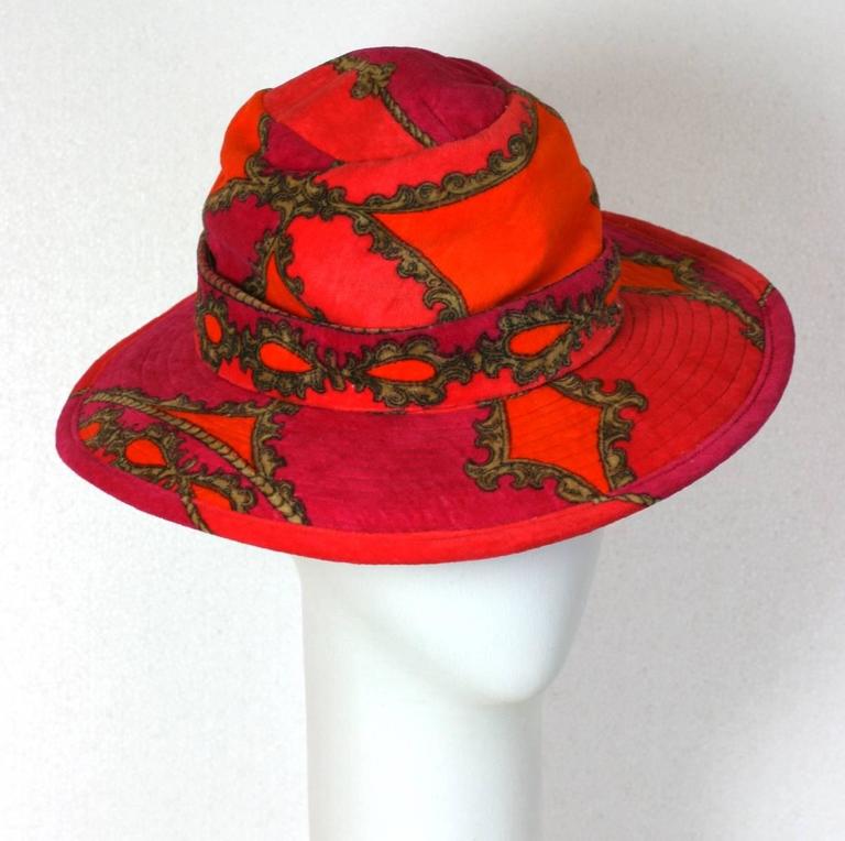 Italian Printed Terrycloth Hat For Sale at 1stDibs