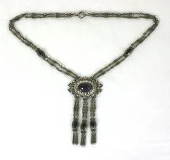 Collana edoardiana in argento e ametista