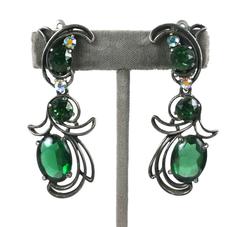 Schiaparelli Crystal and Aurora Earclips