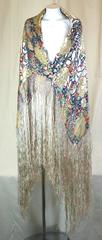 Liberty of London Printed Chiffon and Devore Velvet Shawl