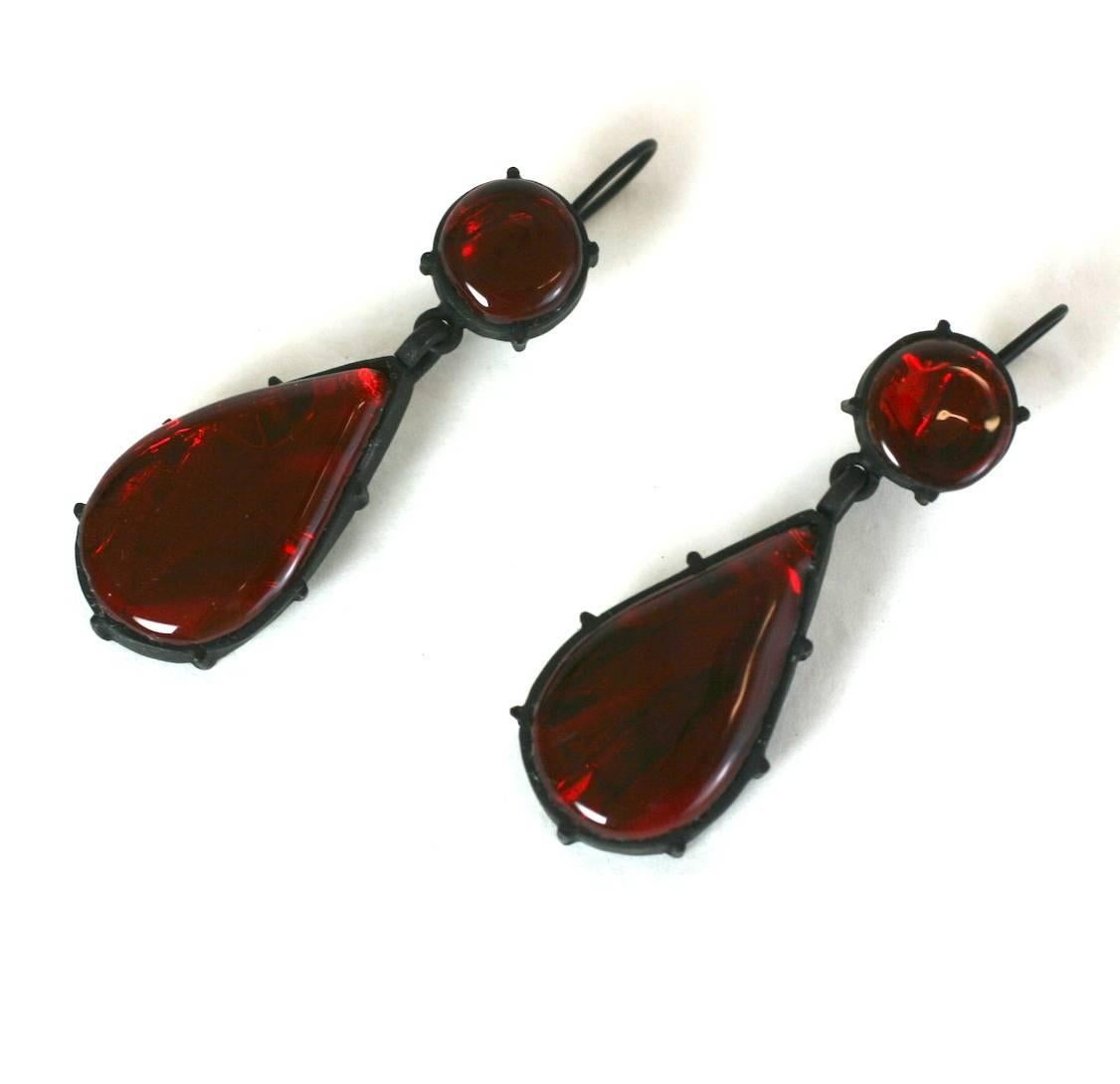 Ruby Foiled Drop Earrings, MWLC In New Condition In New York, NY