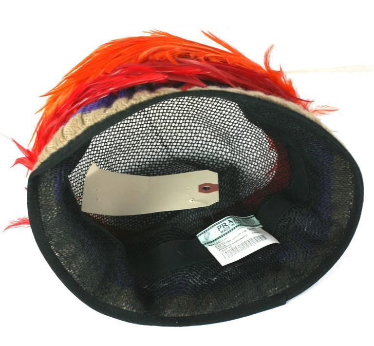 Prada Spring 2005, Exotic Feather Cloche Hat at 1stDibs  display picture 1