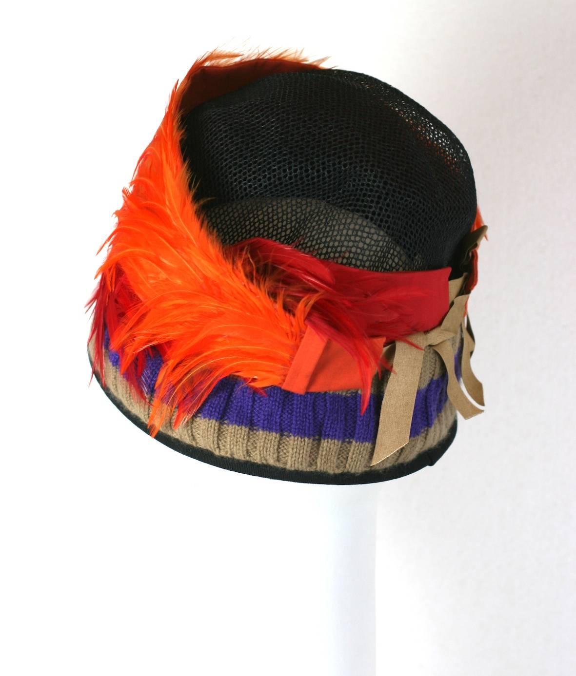prada feather hat