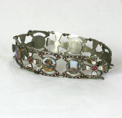 Egyptian Revival Enamel Link Bracelet